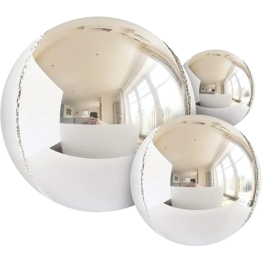 14 Uds. Globos de lámina de plata 4D, globos metálicos grandes de plata, globos redondos de helio 4D, decoraciones para fiesta de cumpleaños y Baby Shower