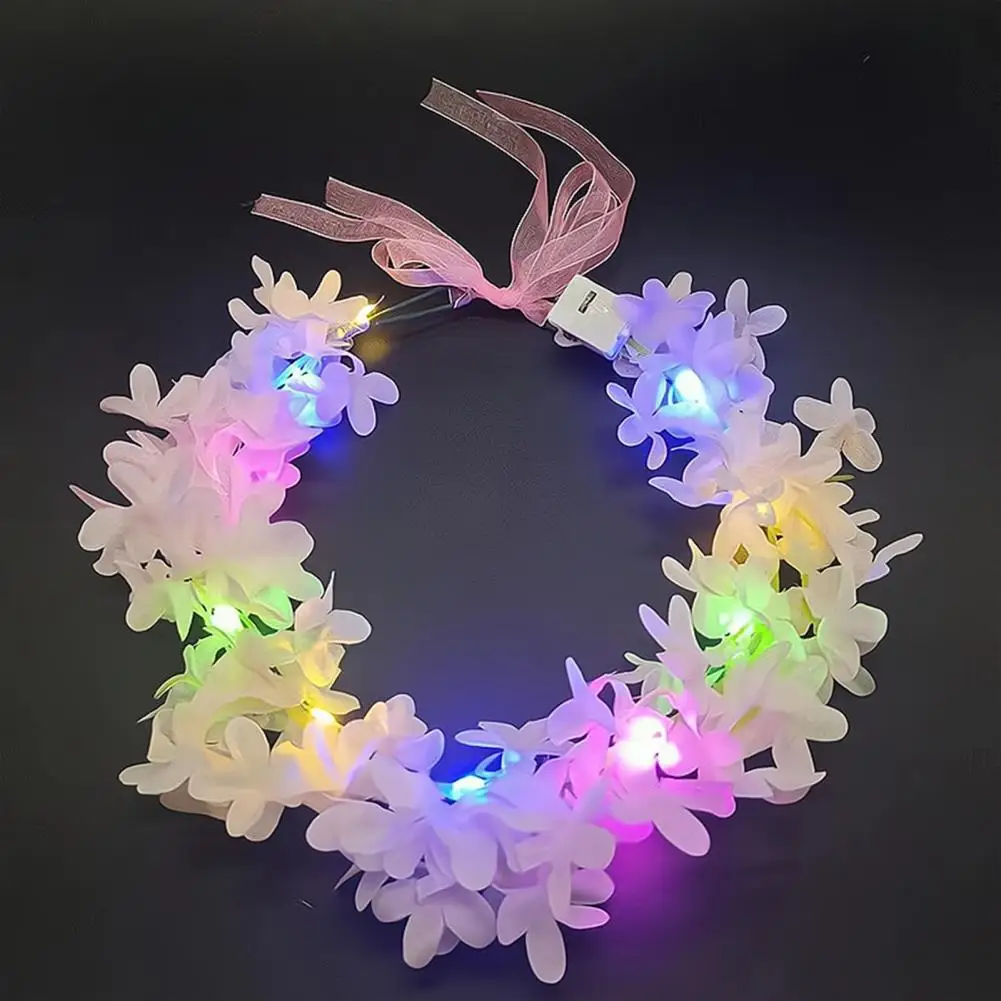 LED Flower incandescente fascia Light-up ghirlanda floreale fascia luminosa per le donne ragazze ghirlanda floreale copricapo accessori per capelli