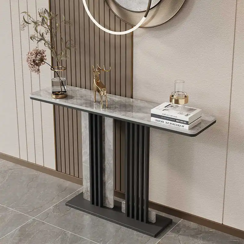 Ardoise, style italien, luxe léger, entrée de maison, créativité, table de vue de la maison, décoration