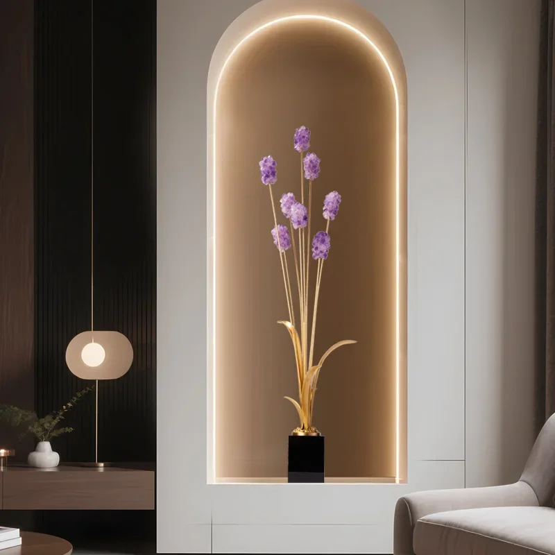 amethyst wheat ear living room next to the entrance niche vertical height light luxury high-end ornament