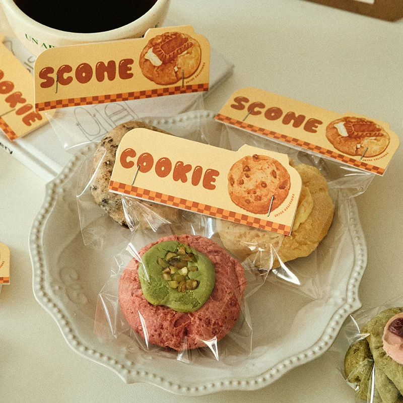 

New York Sle Biscuit Baking Candy Paaging Bag Flat Mouth Baking DIY Sna Box Transparent Bag Sweet Treats Storage Pouch