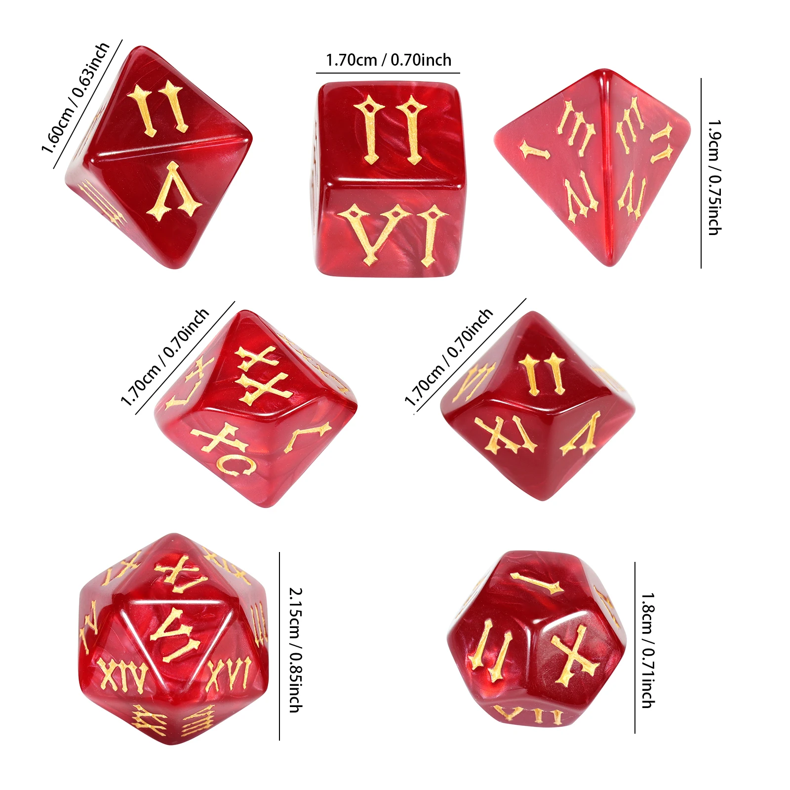 다면체 주사위 세트 7개, 테이블탑 게임 주사위, 마블 - Board Game Font 리뷰 및 가격