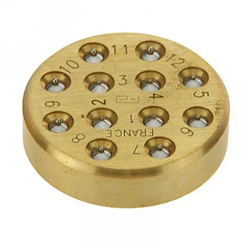 Fion French Beading Block 12 Sizes 0.6-1.0mm Brass Base Grain Tool Sharpener Recessed Round Bead Jewelry Setting Tool