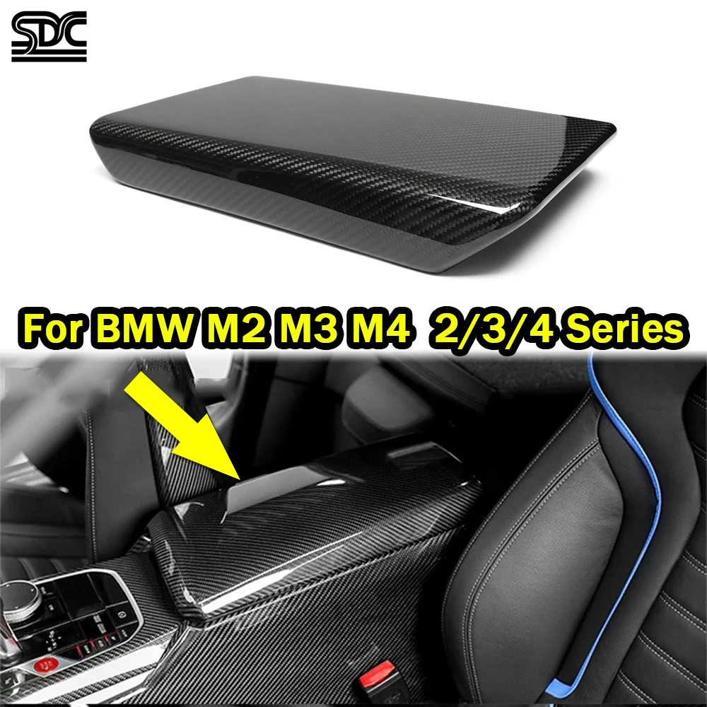 Dry Carbon Fiber Interior Armrest Box Panel Cover For BMW M2 G87 M3 G80 G81 M4 G82 G20 3 4 Series G22 Interior Panel Trim Piece