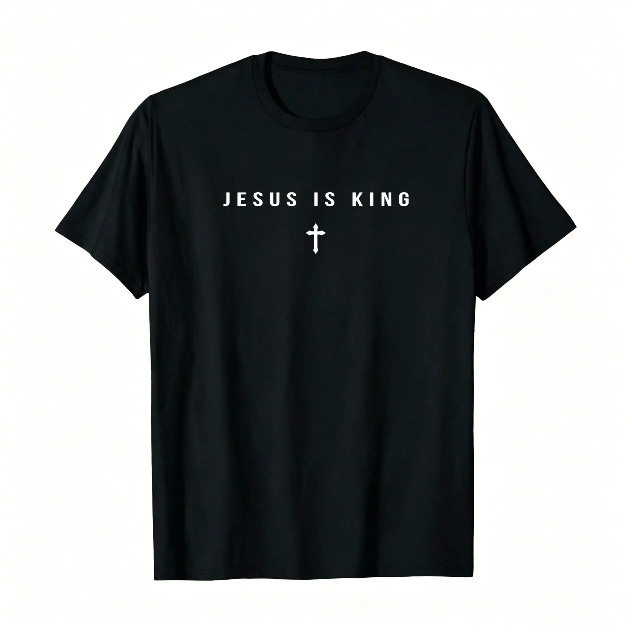 Jesus Is King Cross Christian Minimalist Religious Christ Pullover  Men's Casual Streetwear Hooded Sweatshirt_,Breathable And Comfortable Short-Sleeved Round-Neck Top, Suitable For All Seasons, Everyday Wear For Women
