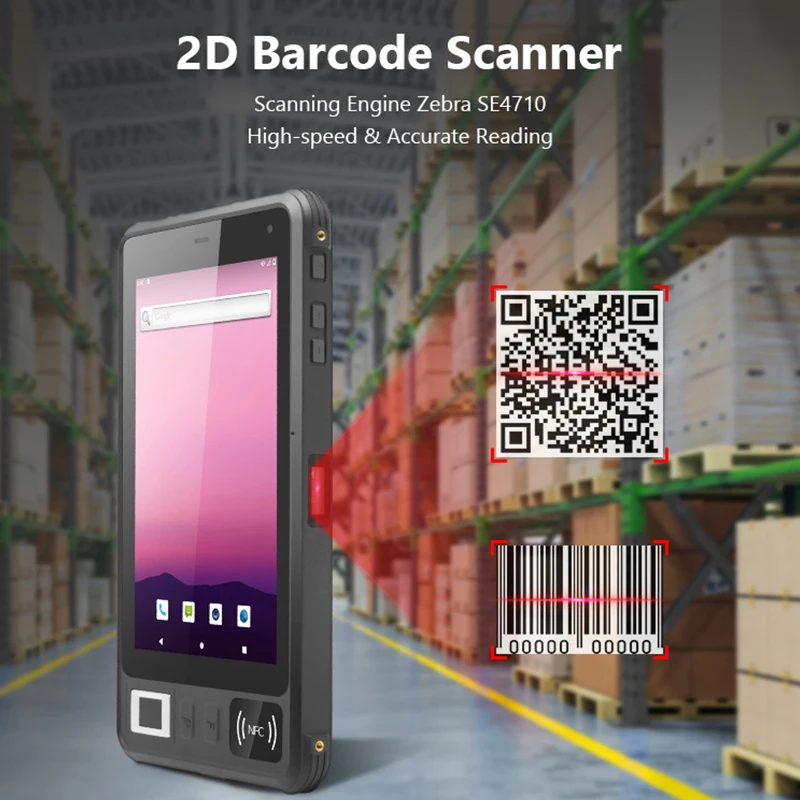 8Inch IP67 Waterproof Handheld Sunlight Readable Android Rugged Tablet With 2D Barocde Fingerprint NFC
