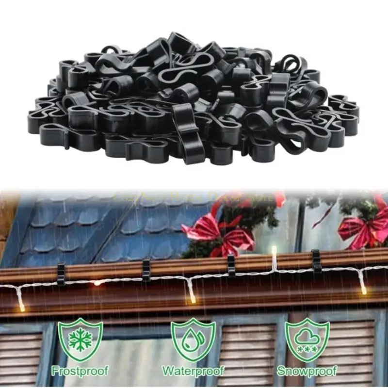 

92MF Pack of 120 Plastic Gutter Hook for Hanging Christmas Light and Decorations Securely In Any Weather Conditions