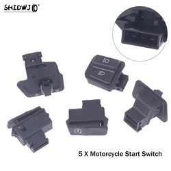 1set Motorcycle Start Switch Horn Light Turn Signal High Low Beam Button Switch Connecters For Scooter Moped Accessories