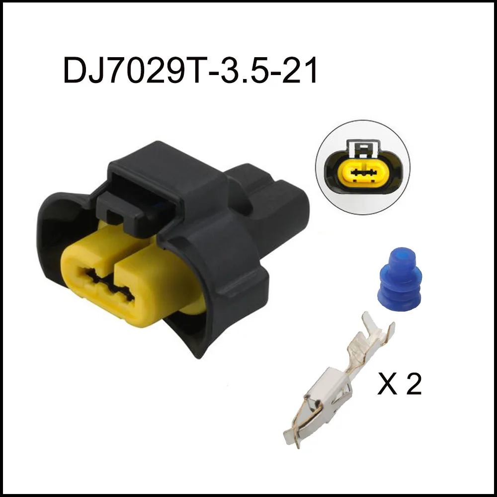 

100SET DJ7029T-3.5-21 car wire connector Harnes cable 2 pin automotive waterproof plug Include terminals seal