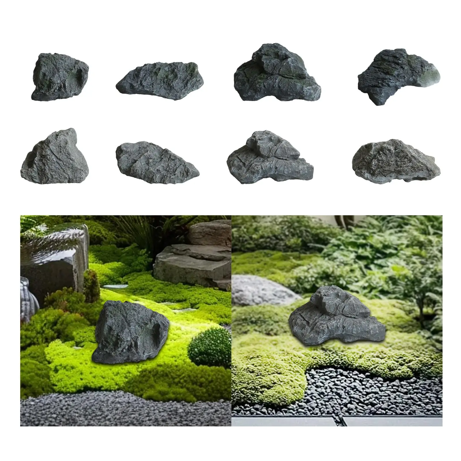 

Artificial Landscape Rock Sandstone Lightweight Multipurpose Highly Simulation Irregular Fiberglass Accessories Yard Ornament