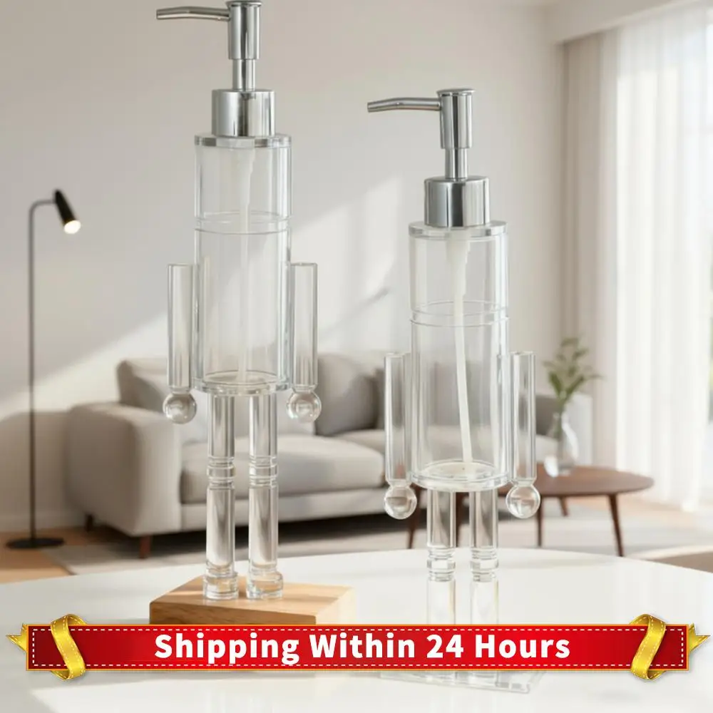 

Soap Pump Dispenser Hotel Bathroom Transparent Plastic Empty Kitchen Hand Sanitizers Shower Gel Shampoo Bottles Lotion Container