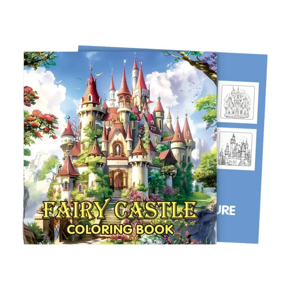 

Fairy Castle Cute & Cozy Coloring Book for Adults and Kids - 24 Pages of Fantasy Doodle & Watercolor Art Therapy