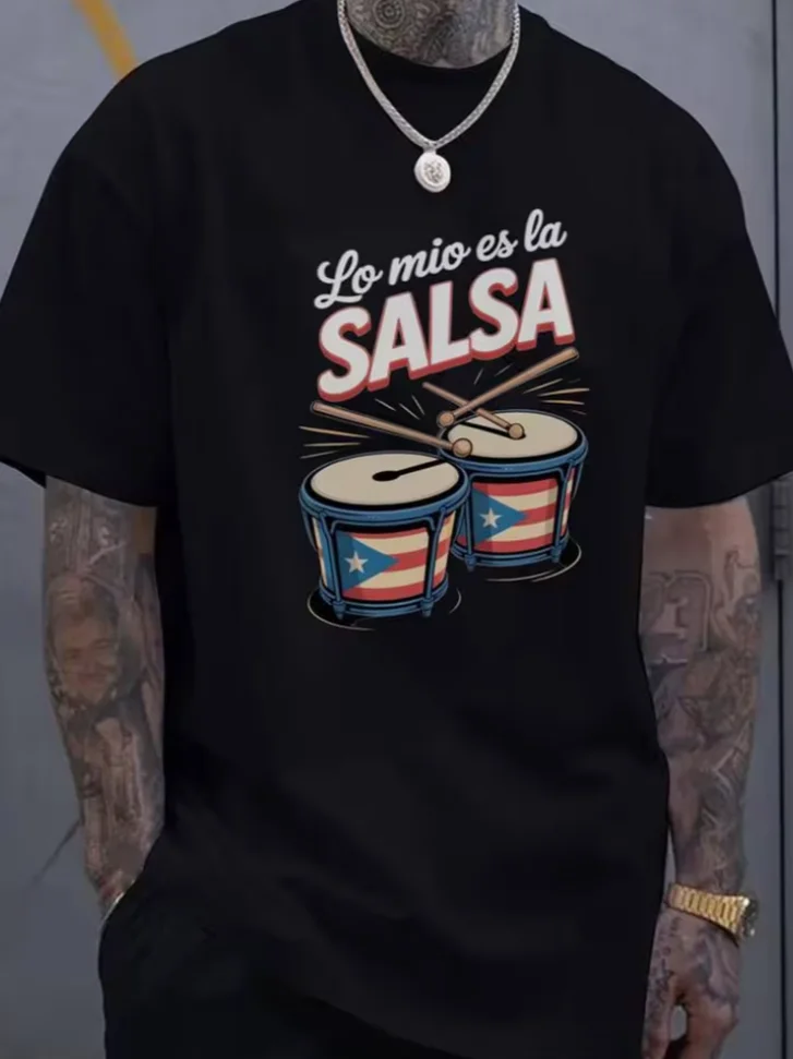T-Shirt Men's Latin Dance Graphic T-Shirt - From My House To The Dance Floor Tee for Salsa Casual Party Fit Short Sleeve Shirt