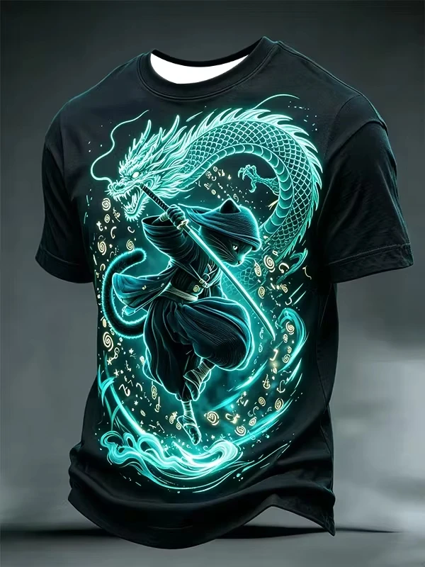 Summer 2027 Men's Best-Selling Japanese Culture Sport Shirt T-Shirt 3D Printed Sport Dri-fit Family Version Casual T-Shirt Top