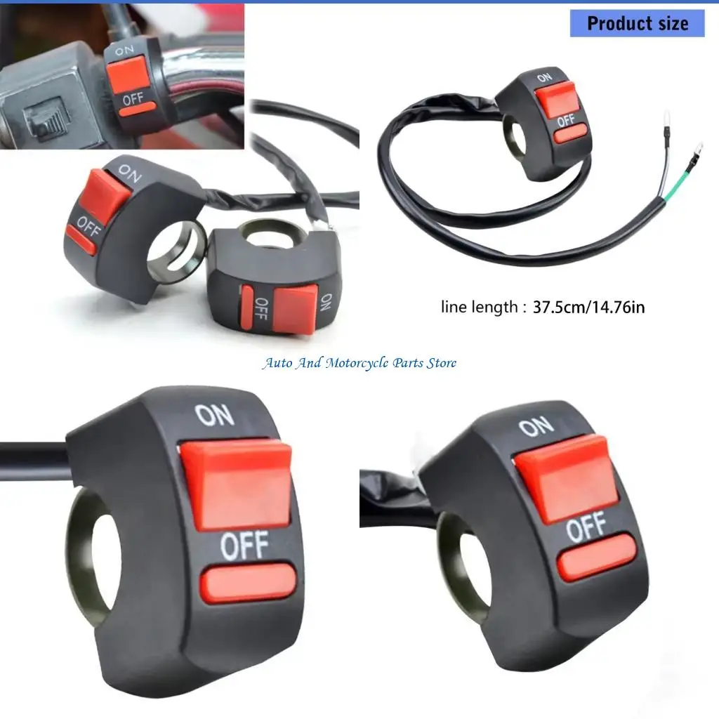 

P9FD Motorcycle Electric Bike 2 Wire Switches Tool Less Mounting Waterproof Function Upgrades Suitable for Various Vehicles