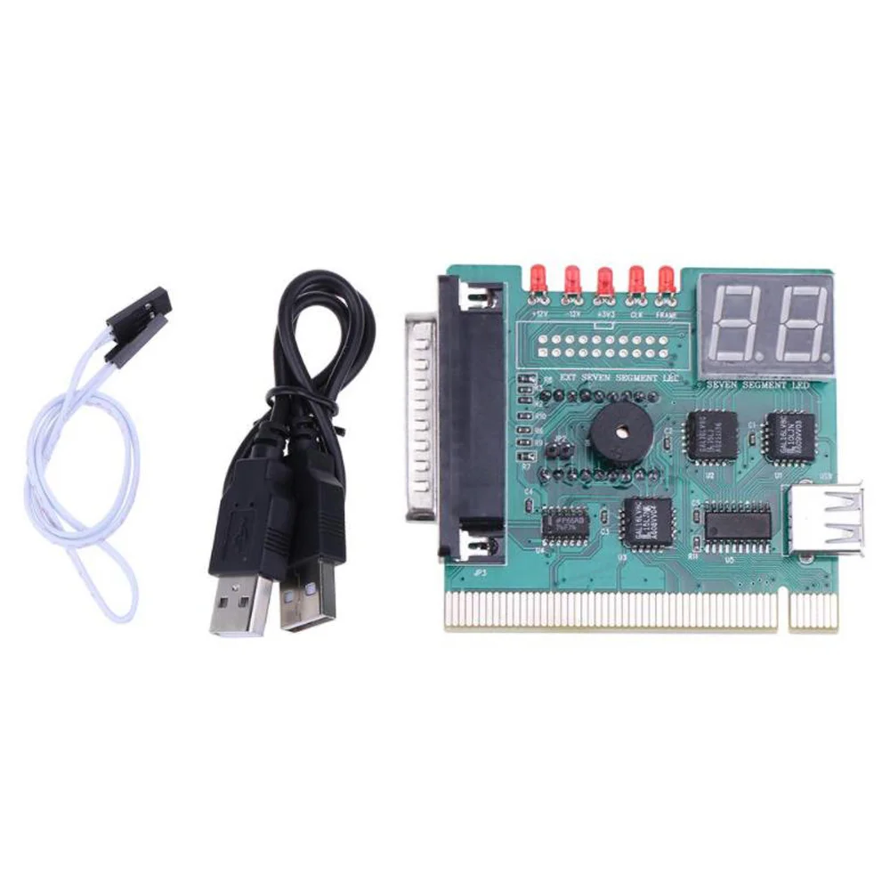 AU32-USB PCI PC Motherboard Diagnostic Analyzer POST Card with 2 Digit Error Code Display for Laptop PC Test and Analyze