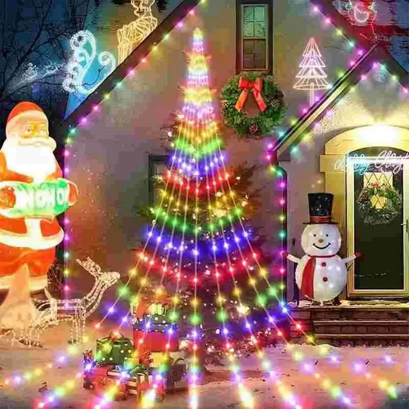 

Waterfall Lights Outdoor 6.56Ft 9 Strands Waterproof Waterfall Tree Light IP44 Waterproof Twinkle Lights Christmas Tree