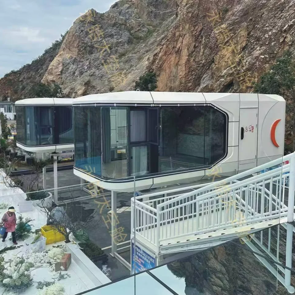 

Modern Comfortable Travel Container House New Design Space Capsule Hotel Prefab Steel Structure for Shop Use