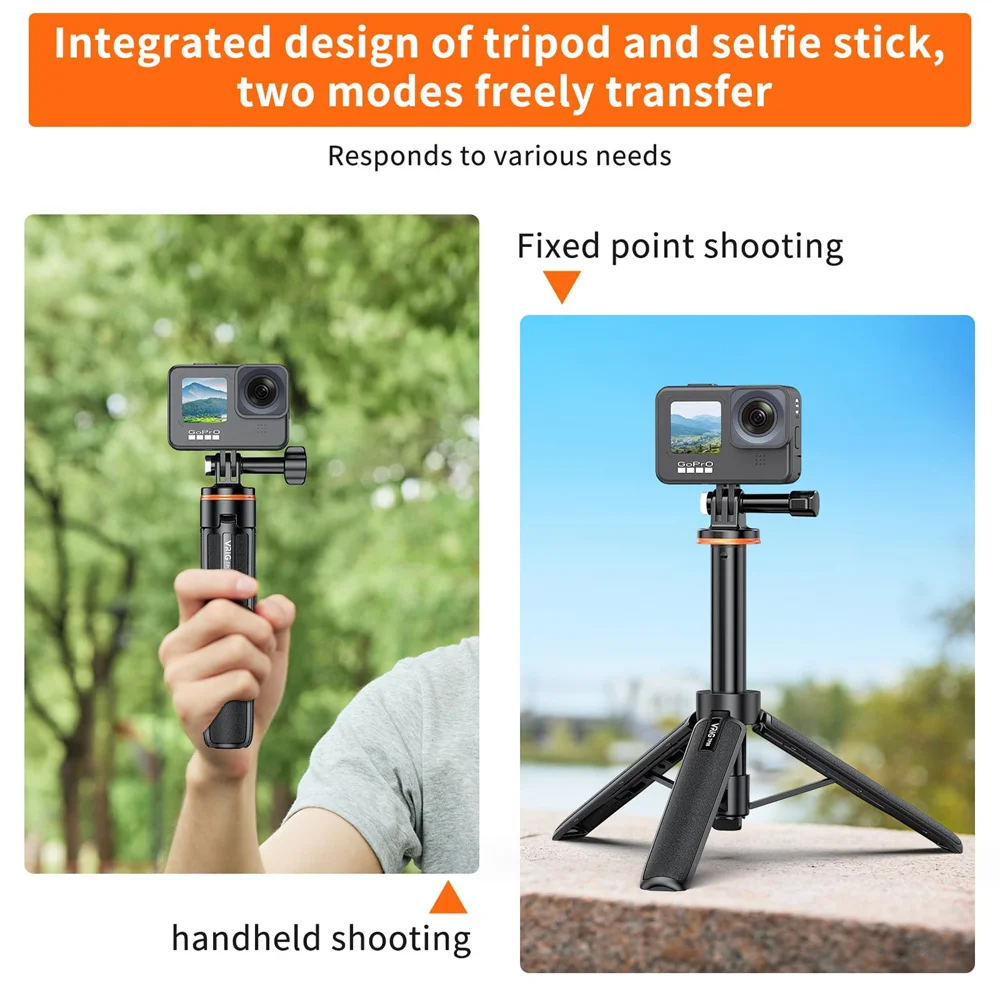 VRIG 20.1" Extendable Mini Tripod,Portable Selfie Stick Tripod for DJI OSMO Action 5Pro/4/3,GoPro Max Hero 13 12 11 10 9 8 7 6 5 4 3 3+ 2 1 Session,Insta360 X5/X4 Action Camera view 6