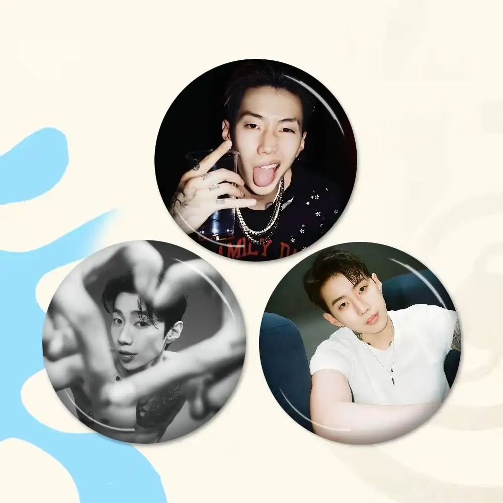B-boy Jay Park Creative Pins Funny Faces Round Snap-in Brooch Badge Backpack Hat Accessories Jewelry Gifts