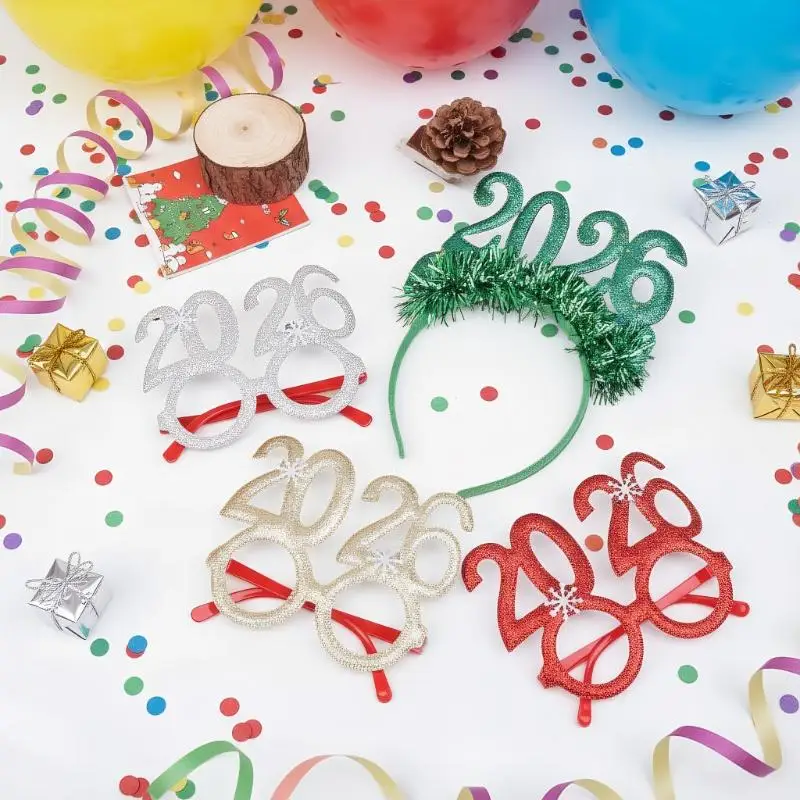 2026 Weihnachtsstern Farbe Stirnband Brille Silvester Kreative Urlaub Party Dekoration Kopfbedeckung Geschenk