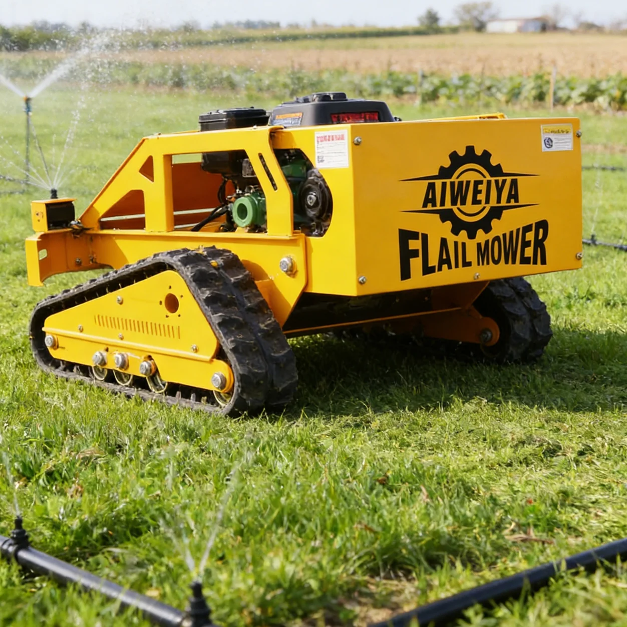 

Customized Remote Control Crawler Lawn Mower, All-Terrain Self-Propelled Machine for Mountain Farm Park & Airport Grass Cutting