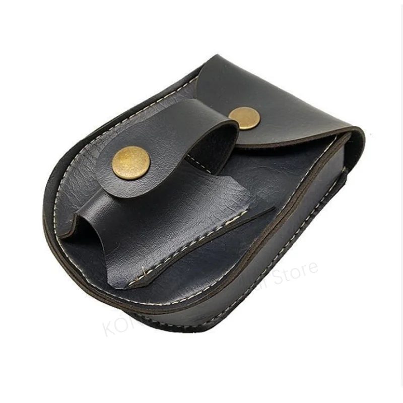 Schwarz/braune Schleuder-Stahlkugel-Aufbewahrungstasche, handgefertigtes Leder, multifunktionale magnetische Saugkraft, integrierte Hüfttasche – Detail 6