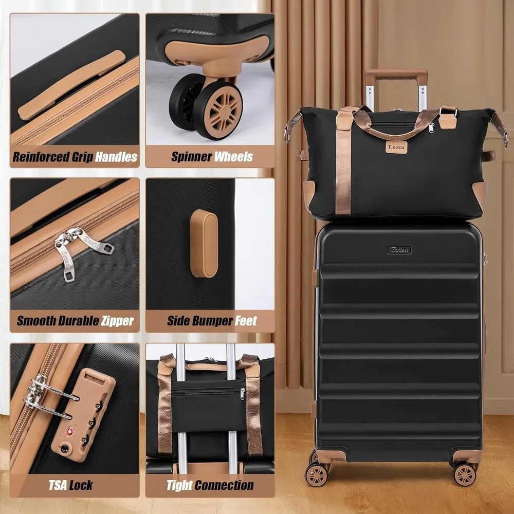 „3-teiliges, leichtes Spinner-Gepäckset mit TSA-Schloss für die Reise“