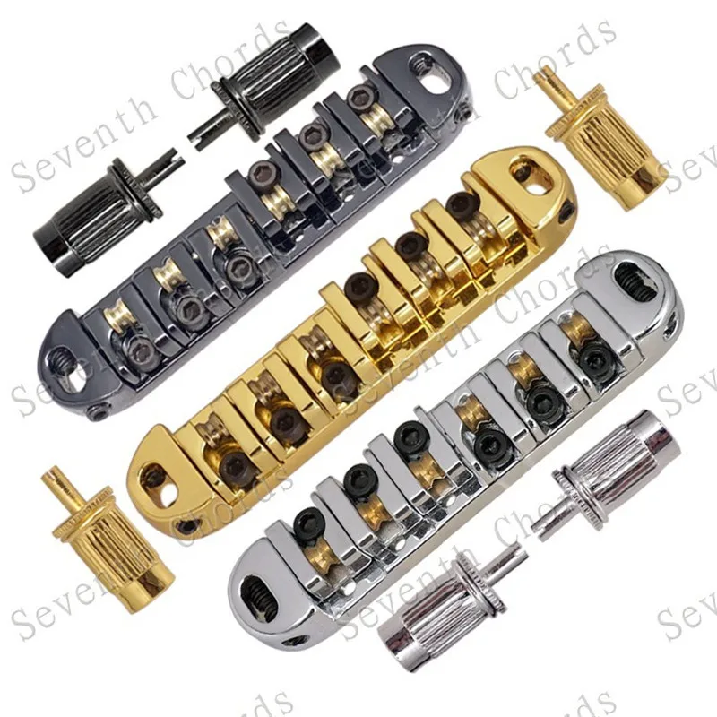 

A Set Roller Saddle Bridge For Electric Guitar Chrome Black Gold For Choose Guitar Accessories Parts Musical Instrument