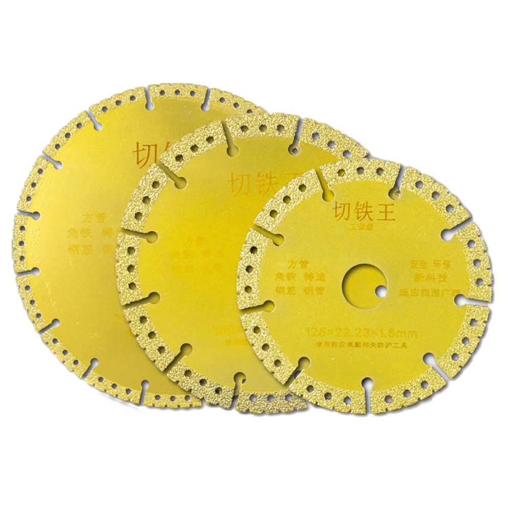 100-230mm Diamond Cutting Disc Set Metal Brazed Saw Wheel, Angle Grinder Blade for Stainless Steel Iron Rebar Cutting Work