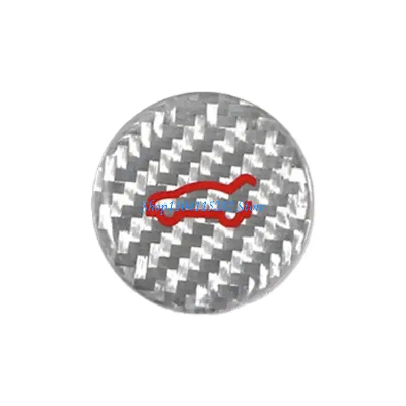 High Performances Car Trunk Button Cover Carbon Fiber Trunk Reminder Sticker