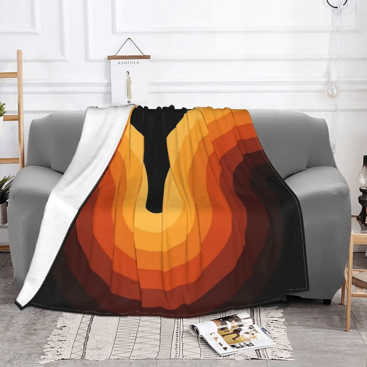 Retro Wave Plush Knee Blanket Throw Blanket Blankets And Blankets Throw Blanket