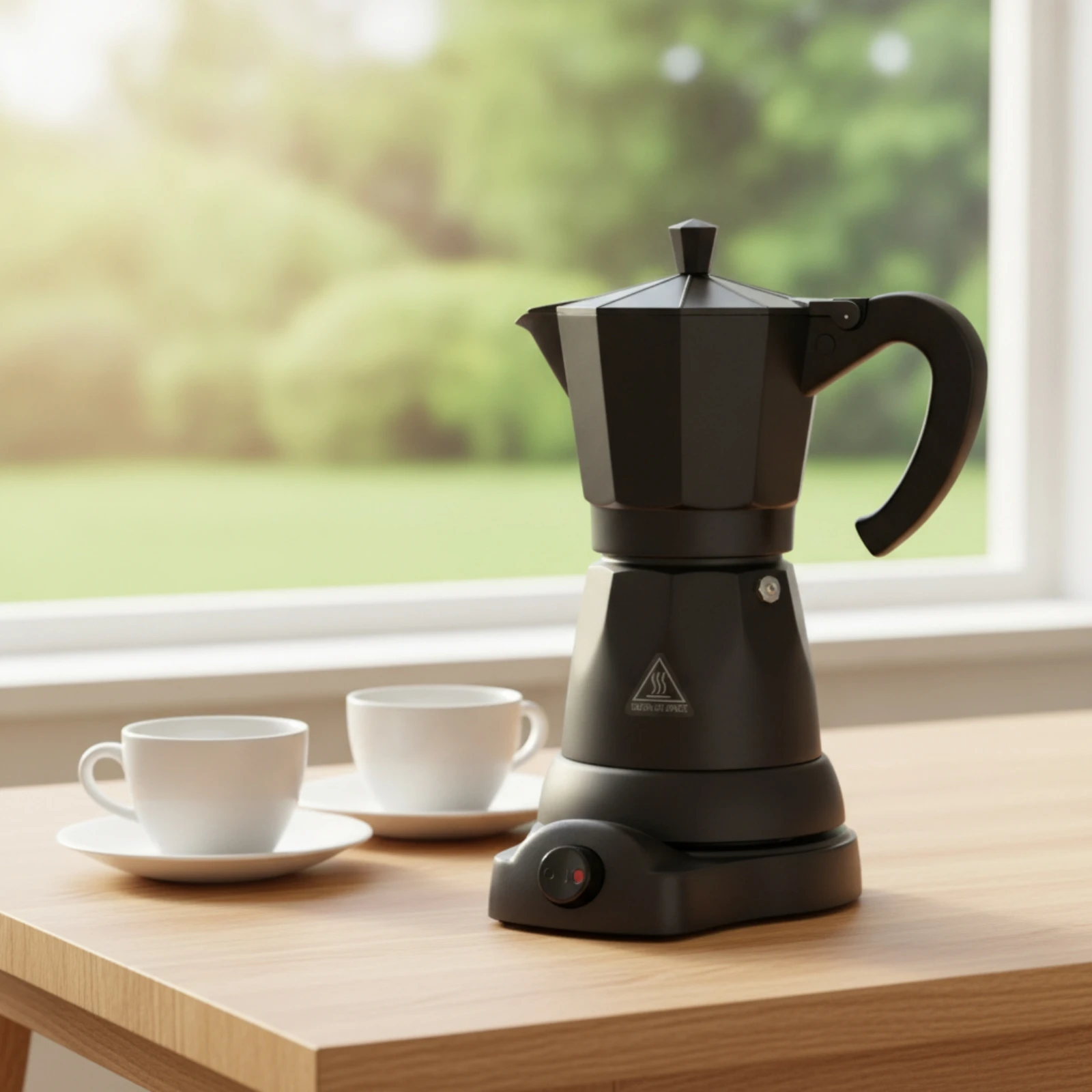 Electric Stovetop Espresso Pot 6-Cup Stovetop Espresso Pot with Base Electric Espresso Percolator Aluminum Coffee Maker Compact