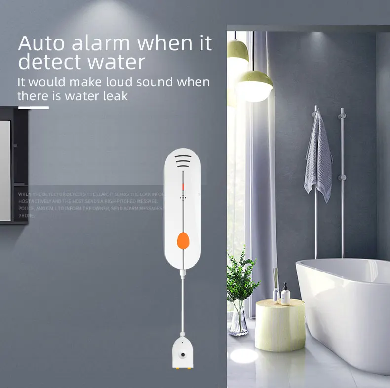 WiFI Wasserleckdetektor Überschwemmungssensor Home 80DB Drahtloser Alarm Tuya Smart Life App Fernbedienung Automatisches Sicherheitssystem – Detail 8