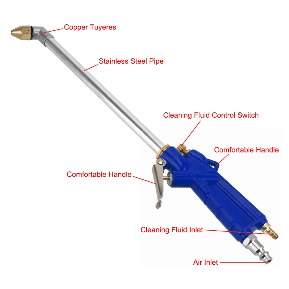 Pistola de agua de motor con manguera de 100cm y 40cm, herramienta de limpieza neumática, piezas de maquinaria, cuidado del motor, herramienta