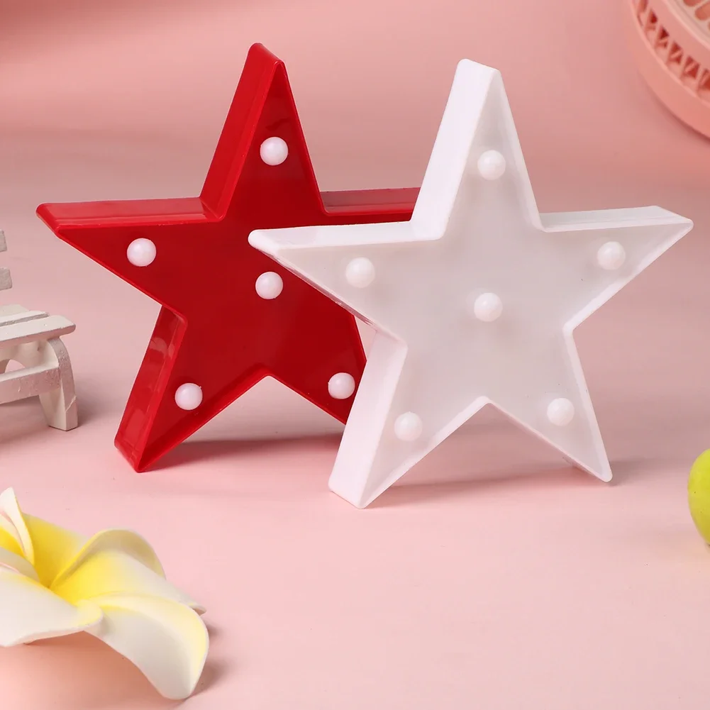 Red/White Star LED Night Light Creative Bedroom Decoration Light Baby Feeding Lamp Bedside Night Light Children's Luminous Toy