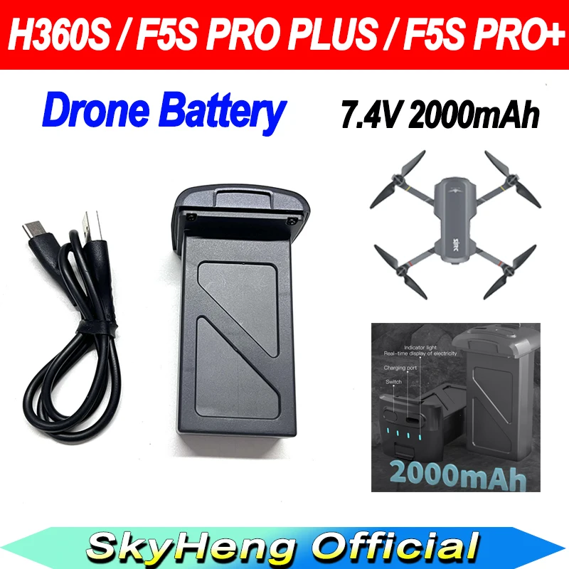 

Original HS360S Battery SJRC F5S PRO PLUS RC Drone LiPo Battery 7.4V 2000mAh F5S+ RC Quadcopter Spare Battery Parts