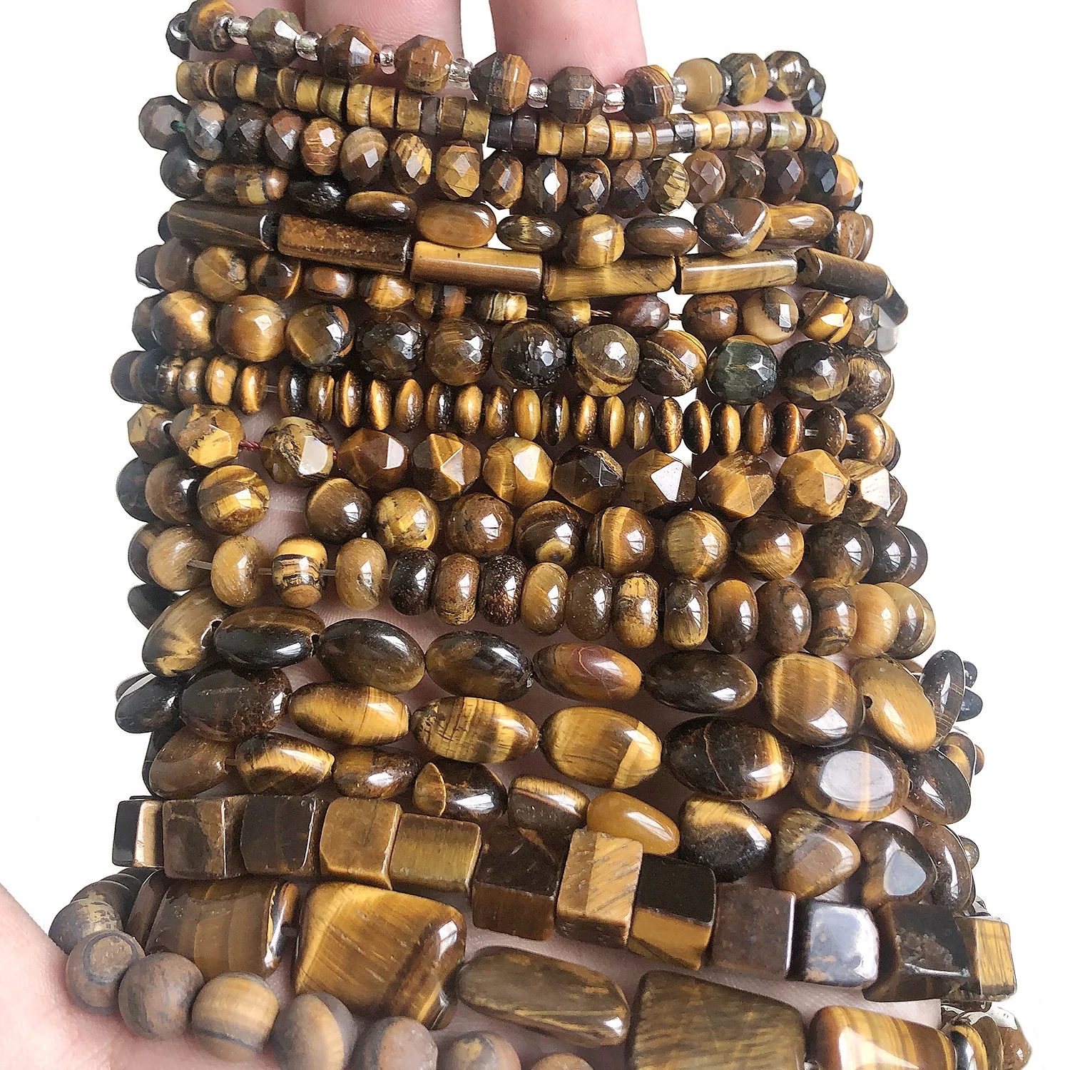 Yellow Tiger Eye Stone Natural Loose Spacer Beads Irregular Shape Charms For Jewelry Making DIY Bracelet Necklace Findings