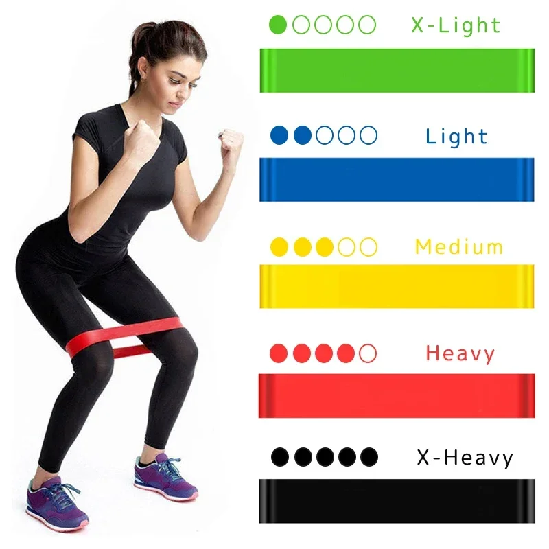 Portable Fitness Workout Equipment Rubber Resistance Bands Yoga Gym Elastic Gum Strength Pilates Women Weight Sports