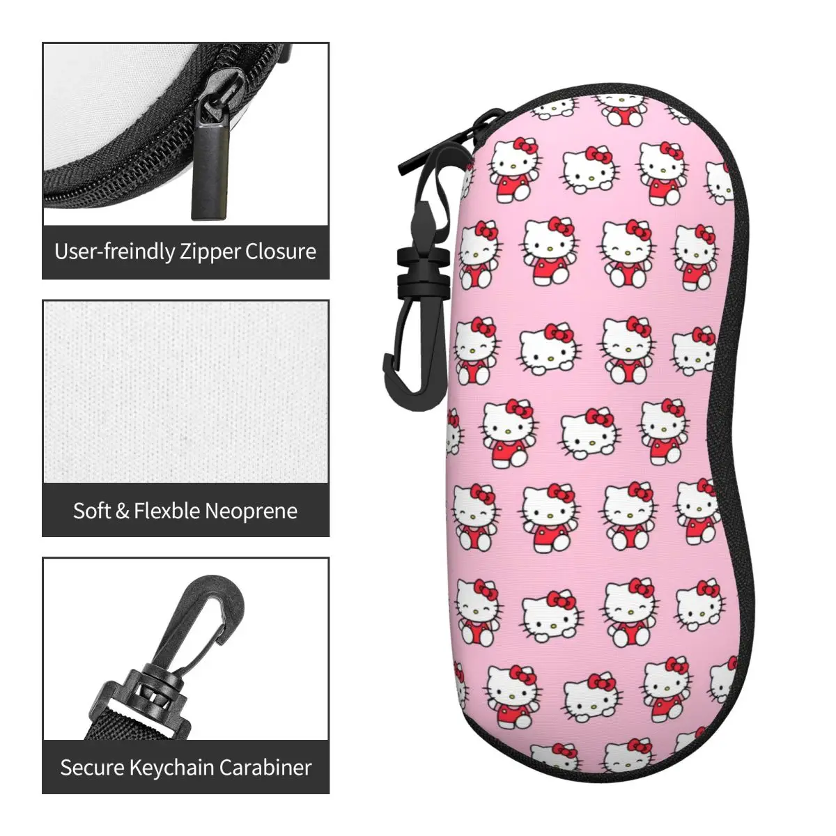 Hello Kitty Pattern Cute Cartoon Glasses Case Anti-Fall Accessories Sanrio Eyewear Storage Box Gift Eye Contacts Case