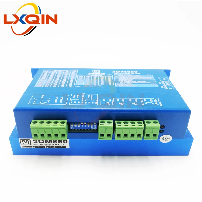 LXQIN printer parts input voltage 24-80VAC 30-100VDC 7.5A Match 86 serial stepper motor 3 phase stepper motor driver 3DM860