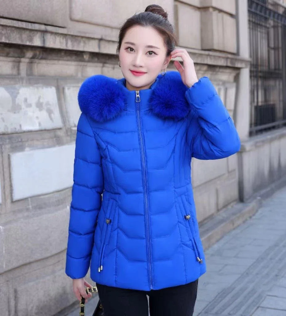 2024 New Winter Jacket Women Parka Fashion Long Coat Wool Liner Hooded Parkas Slim With Fur Collar Warm Snow Wear Padded Clothes