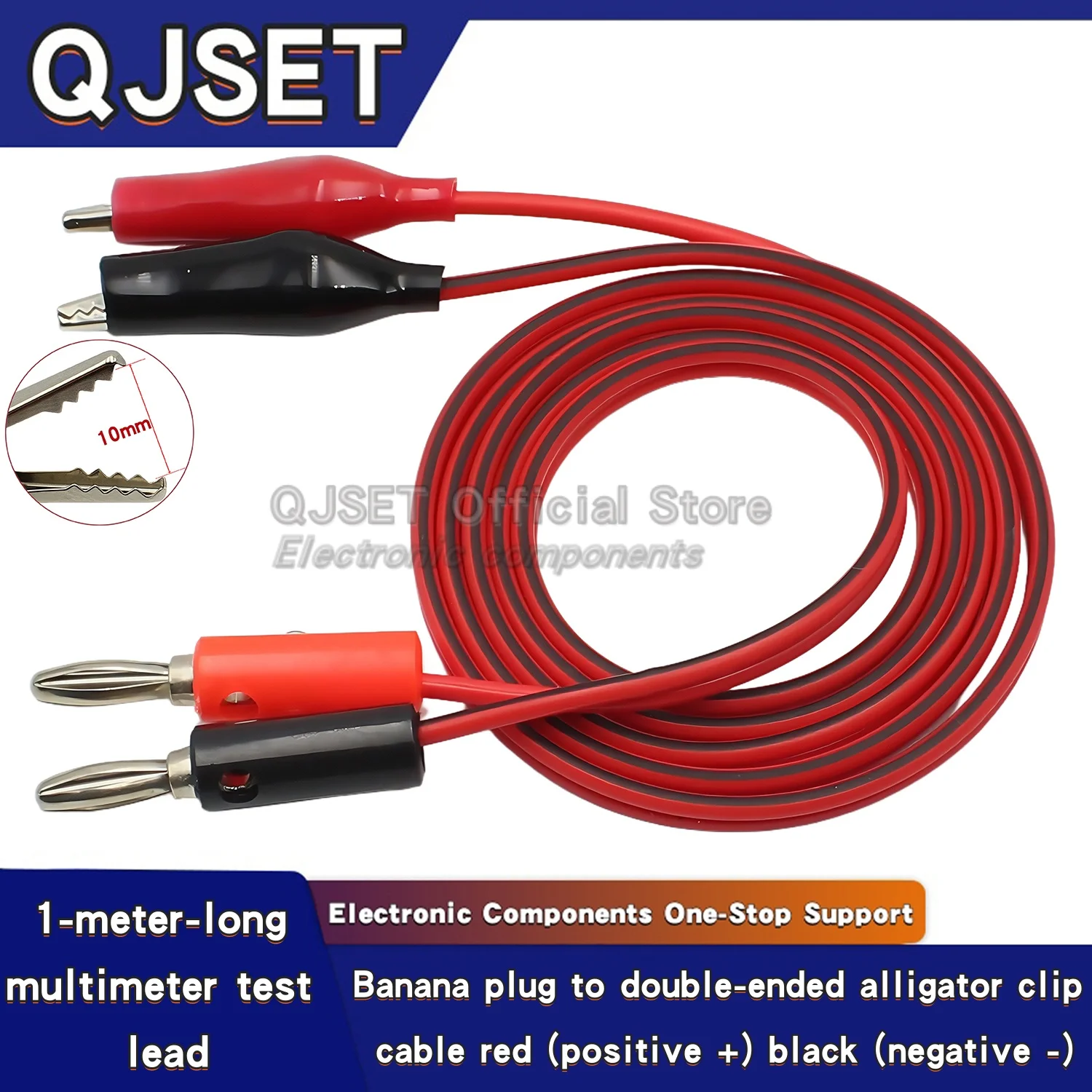 1m Alligator Clip to4mm Banana Plug Test Lead Connector Dual Probe Test Alligator Clip Suitable for Multimeter Measurement Tools
