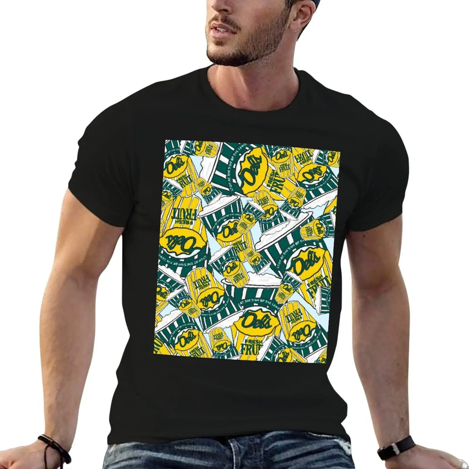 Dels Lemonade Rhode Island Original Frozen Lemonade Print T-Shirt summer top plus sizes heavyweights designer shirts shirts men