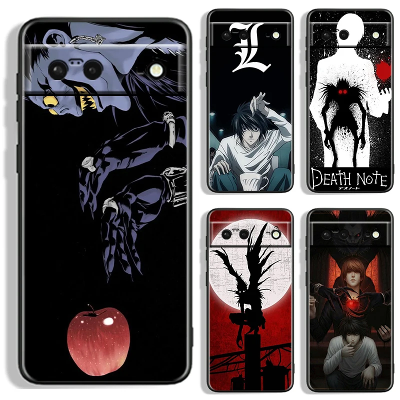 

Anime D-Death N-Note Apple For Google Pixel 9 8 7A 7 6A 6 5A 5 4 4A XL 5G Black Silicon Shockproof Shell Cover Phone Case