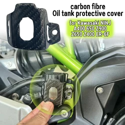 for Kawasaki NINJA400 650 Z900 Z650 Z400 ER- 6F Carbon Fiber Reservoir Protective Cover Motorcycle Rear Brake Pump Accessories