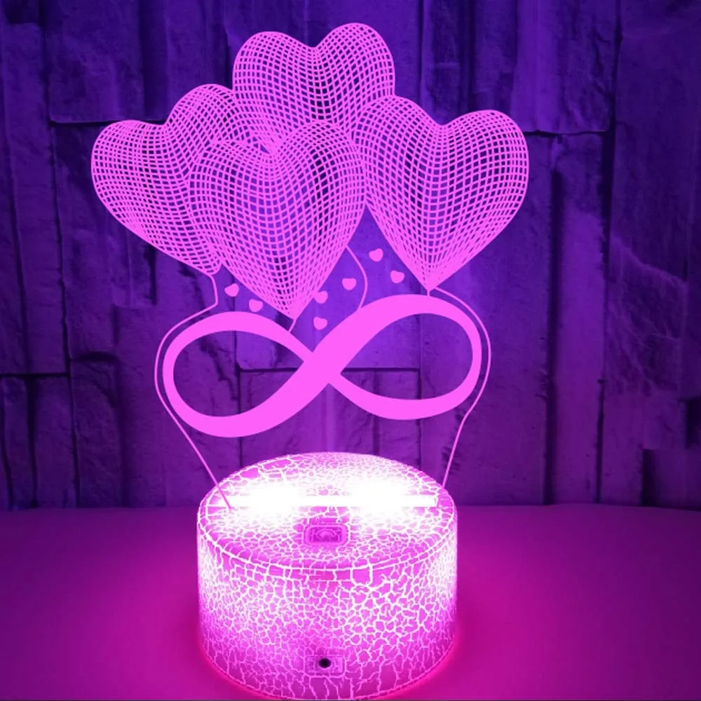 Nighdn Creative Heart Night Light for Couple Bedroom Decoration Color Changing Nightlight Valentine\'s Day Gift for Girls Women