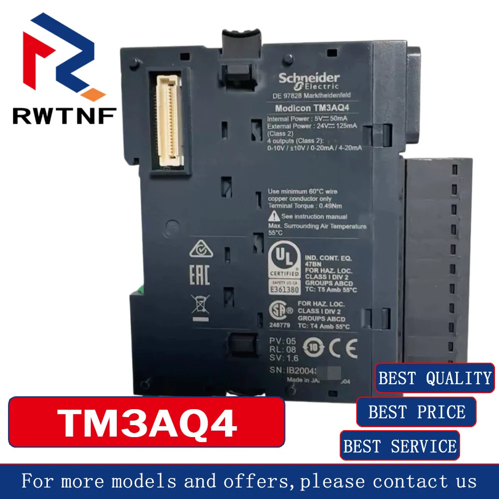 Brand New Genuine TM3AQ4 Schneider PLC expansion analog output module,100% original warehouse stock