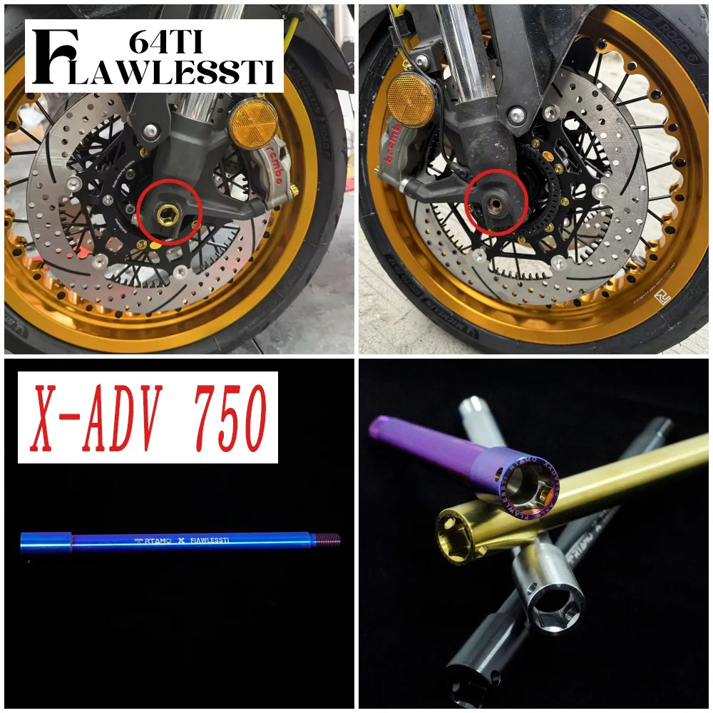 

Титановая передняя ось FLAWLESSTI Gr5 для Honda X-ADV 750 Forza 750