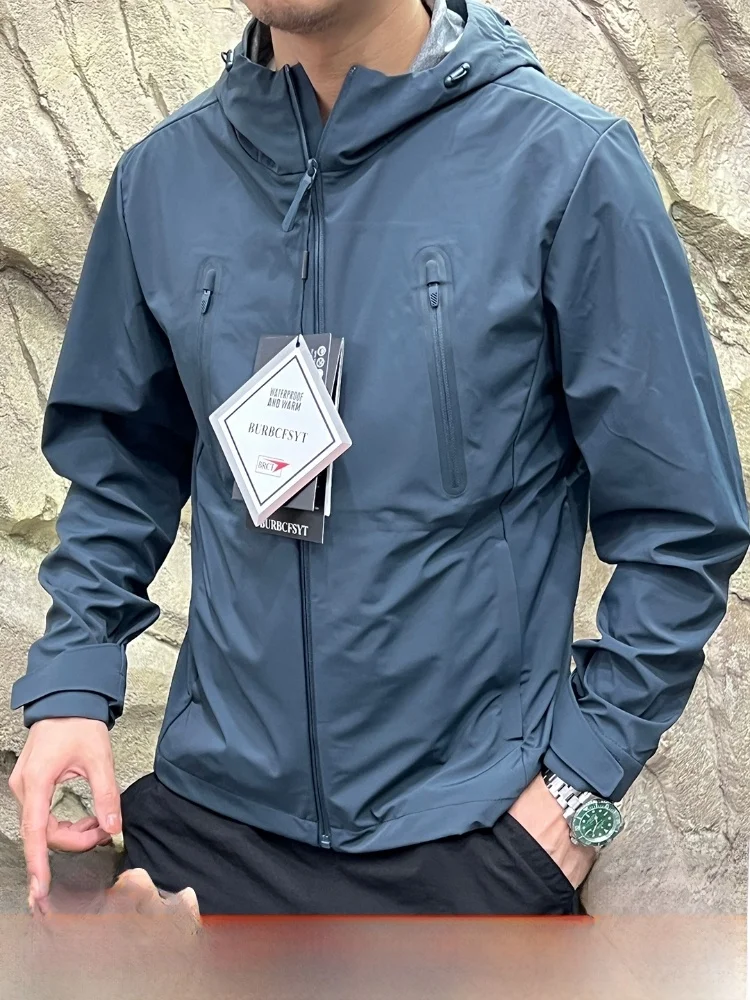 

Высококачественная мужская дышащая мягкая куртка серии D с капюшоном на молнии, водонепроницаемая, ветрозащитная, новинка осени 2021, весенняя повседневная одежда